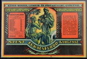 10 db számolócédula (Szent Lukácsfürdő Gyógyvíz, Globus-ny. Bp., Cukor az egészség őre Globus-ny. Bp...