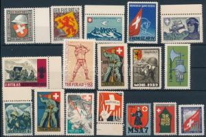 1939-1945 116 db svájci katona bélyeg 8 stecklapon / 1939-1945 116 Swiss soldiers stamps on 8 stockcards