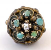 6 db antik gomb gyöngyházzal díszítve, d: 2 cm