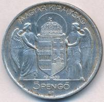 1939. 5P Ag "Horthy balra" T:1- kis patina 
Adamo P8.2