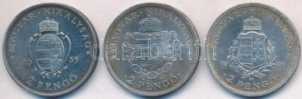 1935. 2P Ag "Pázmány" + 2P Ag "Rákóczi" + 1936. 2P Ag "Liszt Ferenc" T...