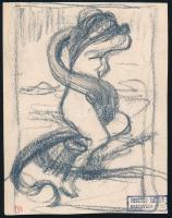 Hegedűs László hagyatéki pecséttel: Vázlat rajz. Ceruza, papír, 14,5×11,5 cm
