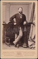 cca 1870 Balogh Kálmán (1835-1888) orvos, egyetemi tanár, a kórszövettan úttörője, keményhátú fotó, Ellinger Ede műterméből, 17x11 cm