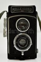 cca 1938-1947 Rolleicord Ia Model 3 fényképezőgép Zeiss Triotar 4,5/7,5 cm és Heidosmat Anastigmat 4...