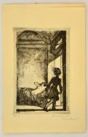 Gara Arnold (1882-1929): 10 db illusztráció Kleist: Marquise von O c. novellához. Rézkarc (próbanyom...