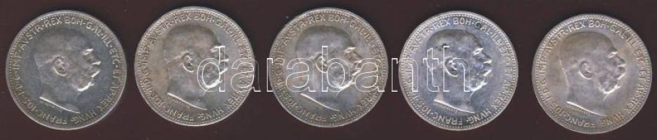 Ausztria 1913-1916. 1K Ag (5x) T:1