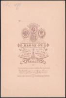 1878 bogáti Pscherer József (1844-1910) magyar királyi tanácsos, keményhátú fotó, Klösz György műter...
