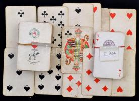 2 pakli Piatnik francia kártya, adóbélyeggel + nem teljes kártyapakli adóbélyeggel, fa dobozban