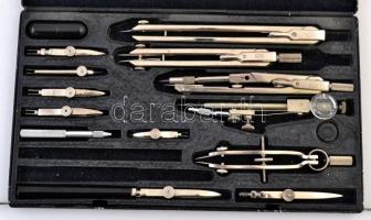 Vegyes írószer tétel, 23 db (Spectrum körzőkészlet eredeti dobozában, két hiánnyal, hiányos Staedtle...