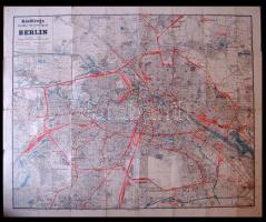 cca 1910 Berlin közlekedési térképe 70x90 cm (szakadások) / Transportation system of Berlin (some tears)