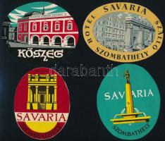 10 db kőszegi és szombathelyi bőröndcímke (Hotel Claudius, Hotel Savaria, stb.)