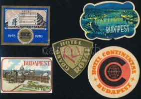 10 db budapesti bőröndcímke (Hotel Continental, stb.)