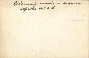 1915 Sofievka, Sofiewka, Sofiyivka (Galicia); fehérneműt mosó katonák a táborban / WWI K.u.K. soldie...