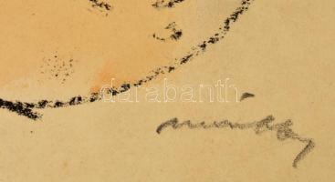 Márffy Ödön (1878-1959): Önarckép. Színezett litográfia, papír, jelzett,  29×21 cm