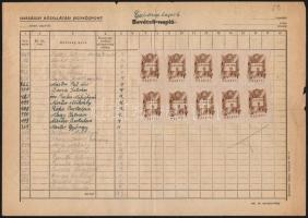 1951 Gabonalap 184Ft illetékbélyeggel / document wit 184Ft fiscal stamps