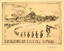 Vadász Endre (1901-1944): Tiz rézkarc ex libris (1935). Rézkarc, papír, jelzett, 9×8,5 cm (10 ×) Dr....