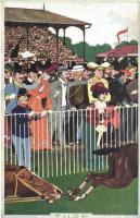 Turf / Horse race art postcard. Art Nouveau B.K.W.I. 870-21. s: Kobes