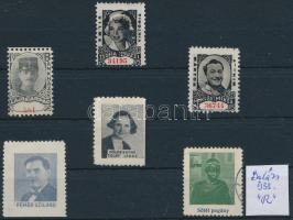 1910 Fényképes bélyegek: Földessyné Toldy Lenke, Fehér Szilárd stb. 6 klf Balázs 933. ,,R