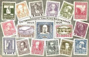 1848-1908 Österreichische Jubiläums Briefmarken / Franz Josephs 60th anniversary of reign, set of Austrian stamps. E.Z.W. IX. No. 14.