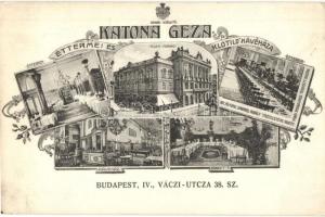 Budapest V. Katona Géza éttermei és Klotild kávéháza, Tiszti kaszinó, bankett, XIII. Alfonz spanyol király tiszteletére terített asztal, belső. Váci utca 38. Floral, Art Nouveau