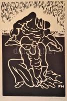 Farkasházy Miklós (1895-1964): 20 lino mappa. Linómetszet, papír,  jelzett, 35×26 cm (20×), összesen...