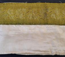 cca 1930 Lila sávokkal díszített tallit imasál és tfilin bőr imaszíj