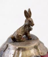 Rodonit gömb nyulas fém foglalatban, m: 5 cm