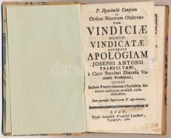 Campion, Hyacinthus: Vindiciae denuo vindictae adversus apologiam. Buda, 1766, Landerer. Későbbi pap...
