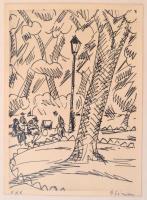 Simon János György (1894-1968): Autor d'un bec de gaz [Egy gázlámpa körül]. Dessins a la pointe...