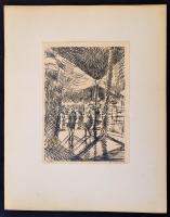 Simon János György (1894-1968): Autor d'un bec de gaz [Egy gázlámpa körül]. Dessins a la pointe...