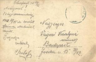 1918 A 23. Honvéd gyalogezred parancsnoksága Asiago-nál az olasz fronton. Tábor a hegyek közé építve...