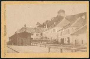 cca 1880 Greifenstein vasútállomás vizitkártya méretű fotó / Greifenstein railway station photo 9x11 cm