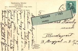 Marcali, Karácsony Sándor cipészmester cipőraktára a Fő téren, Dolgozók az üzlet előtt