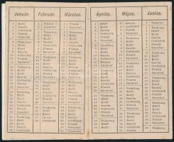 1878 A szegedi Próféta sörcsarnok magyar nyelvű, litografált kártyanaptára. Négy lapos. Hibátlan áll...