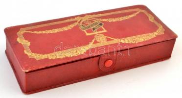 cca 1910 Pecsétnyomó készlet. Raiterlust márkájú. Kompletten, eredeti arannyomású bőr tokban. Jó áll...