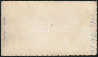 cca 1942 Győri osztag. Tisztek, közlegények a frontra küldés előtt. / Hungarian soldiers. 15x9 cm