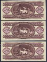 1992. 100Ft (3x) egymásutáni sorszámmal T:I