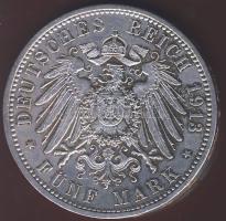 Német Császárság/Hamburg 1913. 5M Ag T:2/2-