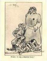 Elvtárs! A nép a lábaidnál hever! 1919. Júniusi Bajtársak Szövetsége antibolsevista levelezőlap-sorozata / Anti-Semitic and Anti-Bolshevik propaganda art postcard s: Dinnyés