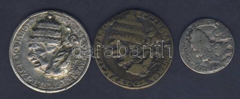 Antipápa érmék 3klf Ag (2x) + Br (1x) "Ecclesia perverza" Duplafejek: pápa-ördög, ill. érs...