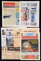 1957-2007 7 db különféle magyar újság (nagyrészt helyi lapok) 1. évf. 1. lapszáma, érdekes írásokkal