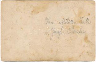 cca 1920 Csehszlovák katonák Tatán / Czechoslovakian soldiers in Tata. photo (szakadás / tear)