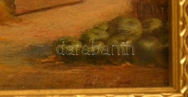 Rosenmayer Ferenc (1864-1912): Vásári jelenet. Olaj, falemez, jelzett, üvegezett keretben, 7,5×14,5 ...