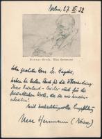 1932 Max Herrmann-Neiße, ( 1886-1941 ) német író saját kézzel írt levelezőlapja Julius Haydn írónak Bécsbe / Autograph postcard of Max Herrmann-Neiße, German writer to Julius Haydn in Vienna