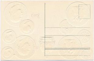 1938 Budapesti Turista Egyesület "Dr. György Dezső" menedékház 100 db lila-arany dombornyo...