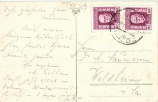 Técső, Tiacevo, Tiachiv; vasútállomás gőzmozdonnyal / railway station with locomotive / Bahnhof