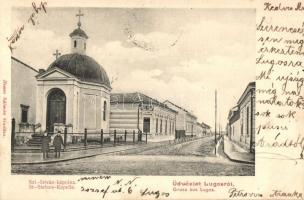 Lugos, Lugoj; Szent István kápolna, Josef Kugler üzlete / Kapelle / chapel and shop