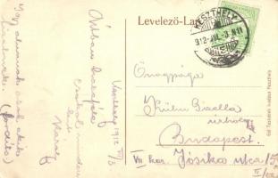 Keszthely, Balatoni szállodák. Humoros montázs képeslap Gál Testvérek kiadása