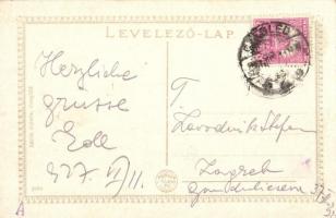 Cegléd, éjjeli humoros részeges montázslap. Sárik Gyula kiadása