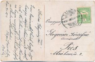 Lugos, Lugoj; postás leporellolap / postman leporellocard